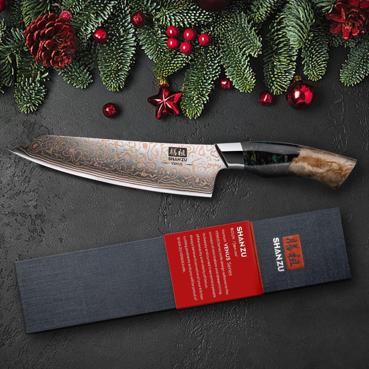 Damascus Chef Knife 8 inch, Japanese Kitchen Knives