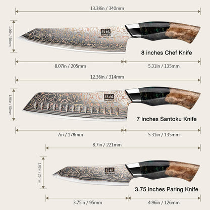 Damascus Chef Knife 8 inch, Japanese Kitchen Knives