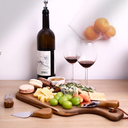 Upgrade Bigger Cheese Board set of 4, a Acacia Wood Cheese Plate and 4 Pcs Knives, Charcuterie Platter Serving Tray for Appetizers, Feast, Housewarming, Cheese Serving