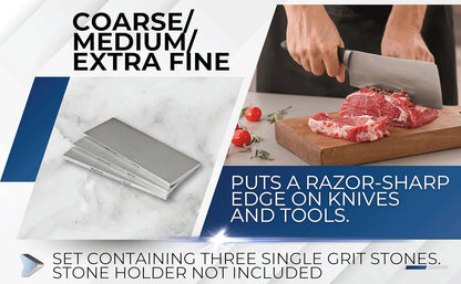 Ultra Sharp Diamond Sharpening Stone Set - 8 x 3 Coarse/Medium/Extra Fine