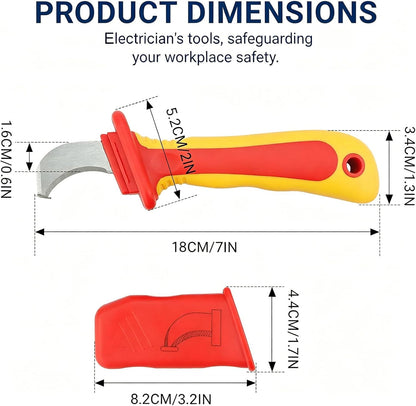 Dismantling Knife, 1000V Insulation Electrician Knife, Cable Stripper Tool, Cable Stripper Cutter, Anti Magnetic Fast Strip Cable Stripper Cutter IEC60900