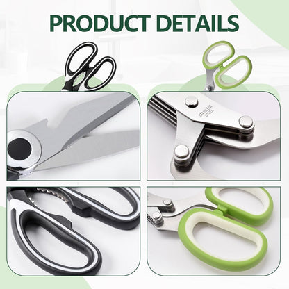 All Purpose Kitchen Scissors Sets with Protective Sheath, Soft Grip Handle, Stainless Steel Cooking Meat Poultry Shear, Vegetable Shear Scissor, Kitchen Utensils Gadgets Set, 2 Sets