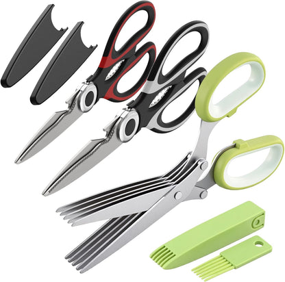 All Purpose Kitchen Scissors Sets with Protective Sheath, Soft Grip Handle, Stainless Steel Cooking Meat Poultry Shear, Vegetable Shear Scissor, Kitchen Utensils Gadgets Set, 2 Sets