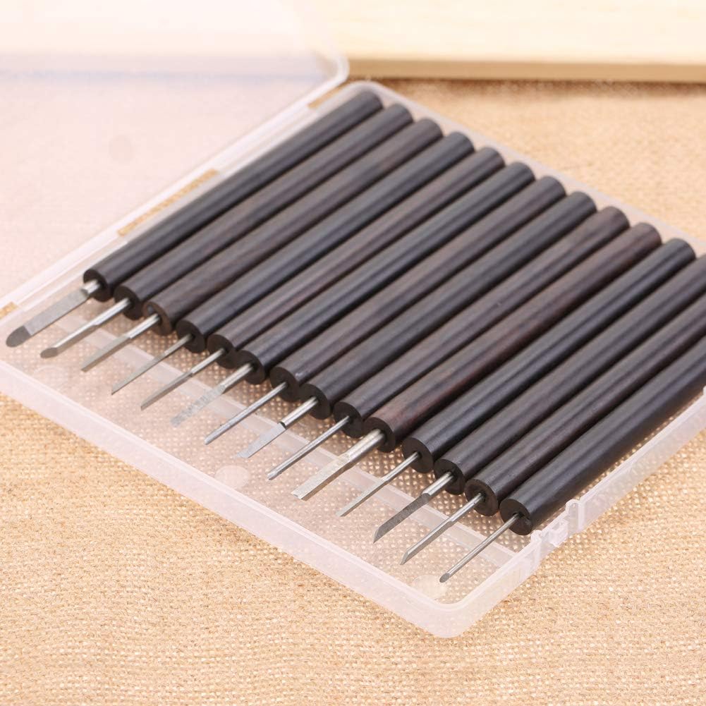 14PCS Wood Carving Set, Wood Carving Tools with a Storage Case, Purple Sandalwood Carving Tools for Relief Carvings and Stencils