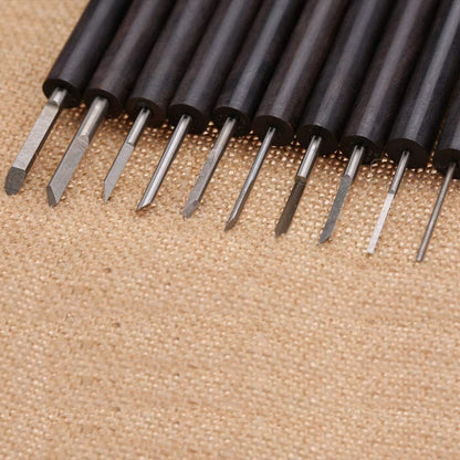 14PCS Wood Carving Set, Wood Carving Tools with a Storage Case, Purple Sandalwood Carving Tools for Relief Carvings and Stencils