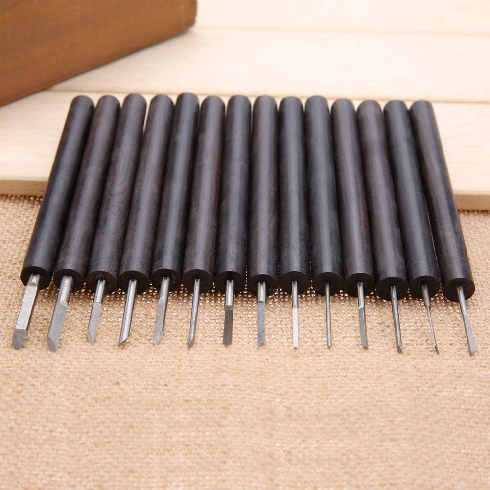 14PCS Wood Carving Set, Wood Carving Tools with a Storage Case, Purple Sandalwood Carving Tools for Relief Carvings and Stencils