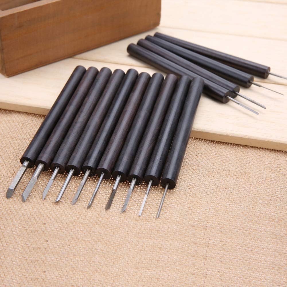 14PCS Wood Carving Set, Wood Carving Tools with a Storage Case, Purple Sandalwood Carving Tools for Relief Carvings and Stencils