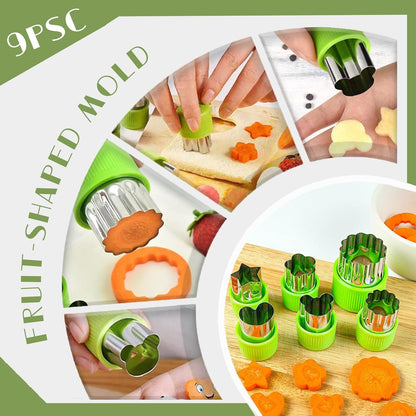 14Pcs Stainless Steel Fruits Vegetable Carving Tools Set | Melon Baller Scoop Set, Fruit Cutters Shapes, Cantaloupe Cutter Slicer Tool Piranha Spiral Cutter and V-Tool for Sculpting