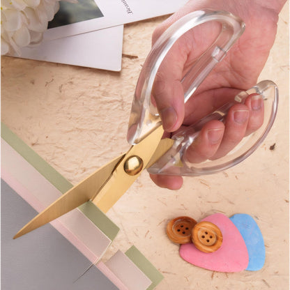 Transparent Handle Stainless Steel Sharp Powerful Kitchen Scissors Multi-Purpose Heavy Duty Food Scissors Kitchen Shears Chicken Poultry bone fish scales (Amber handle gold blade)
