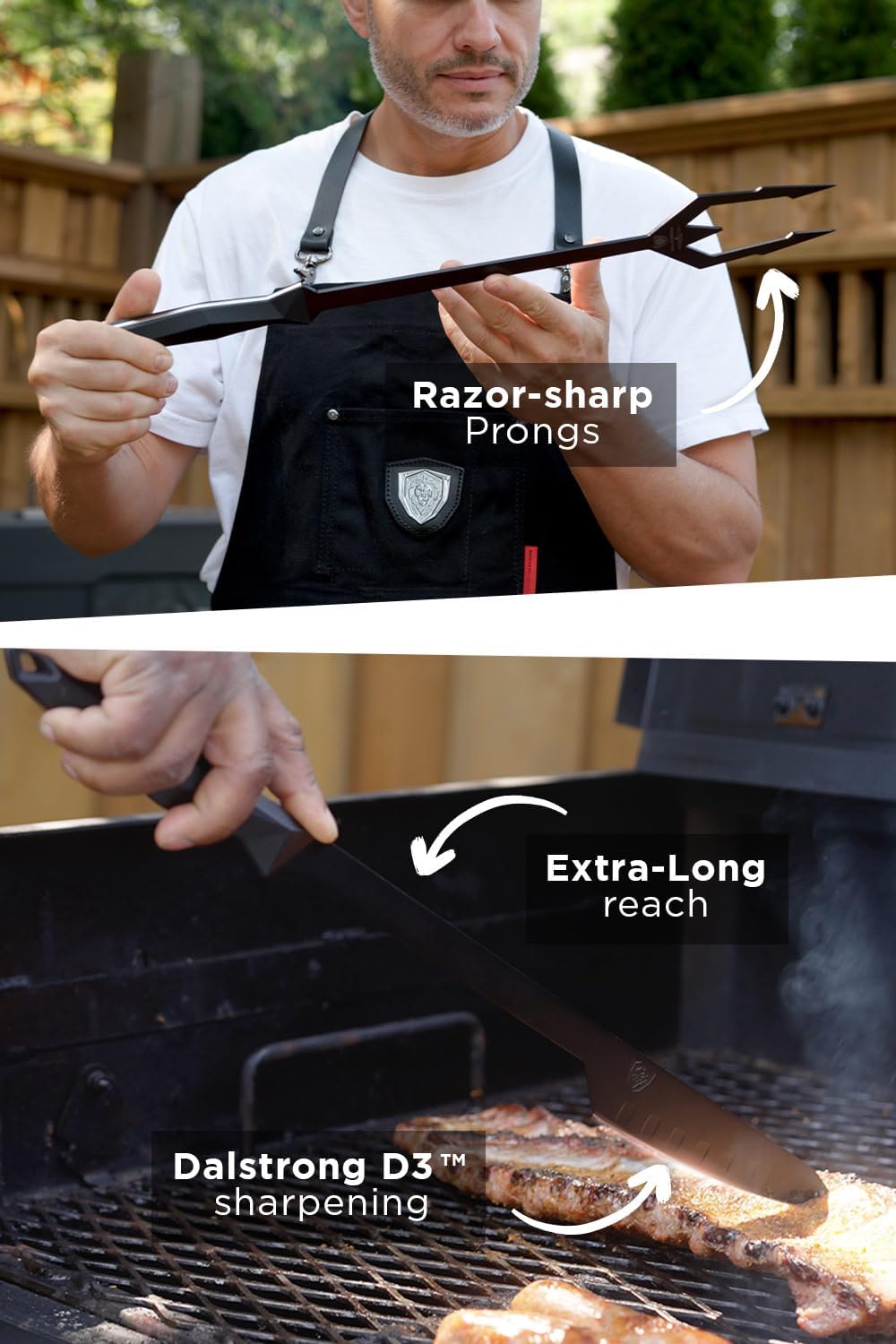 Slicing Knife - 14 inch - Shadow Black Series - Black Titanium Nitride Coated - High Carbon - 7CR17MOV-X Vacuum Treated Steel Carving Knife - Sheath - Kitchen Knife Slicer - NSF Certified