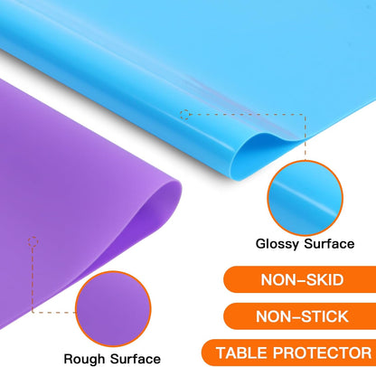 3 Pack Silicone Mats for Crafts, Premium Playdough Mat,A3 Size Silicone Sheet, Liquid, Resin Jewelry Casting Molds Mat,15.7 "x11.8" Nonstick & Nonslip Heat-Resistant Table Protector