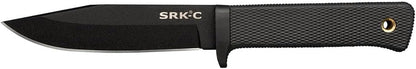 COLD STEEL SRK Compact 5" SK-5 Clip Point Razor-Sharp Blade 4.5" Durable Kray-Ex Handle Tactical Fixed Blade Knife w/Secure-Ex Sheath