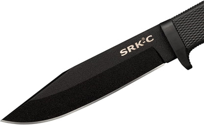 COLD STEEL SRK Compact 5" SK-5 Clip Point Razor-Sharp Blade 4.5" Durable Kray-Ex Handle Tactical Fixed Blade Knife w/Secure-Ex Sheath