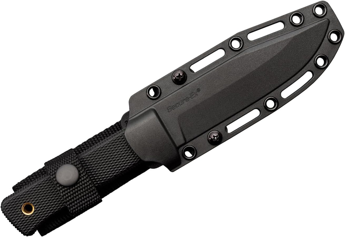 COLD STEEL SRK Compact 5" SK-5 Clip Point Razor-Sharp Blade 4.5" Durable Kray-Ex Handle Tactical Fixed Blade Knife w/Secure-Ex Sheath