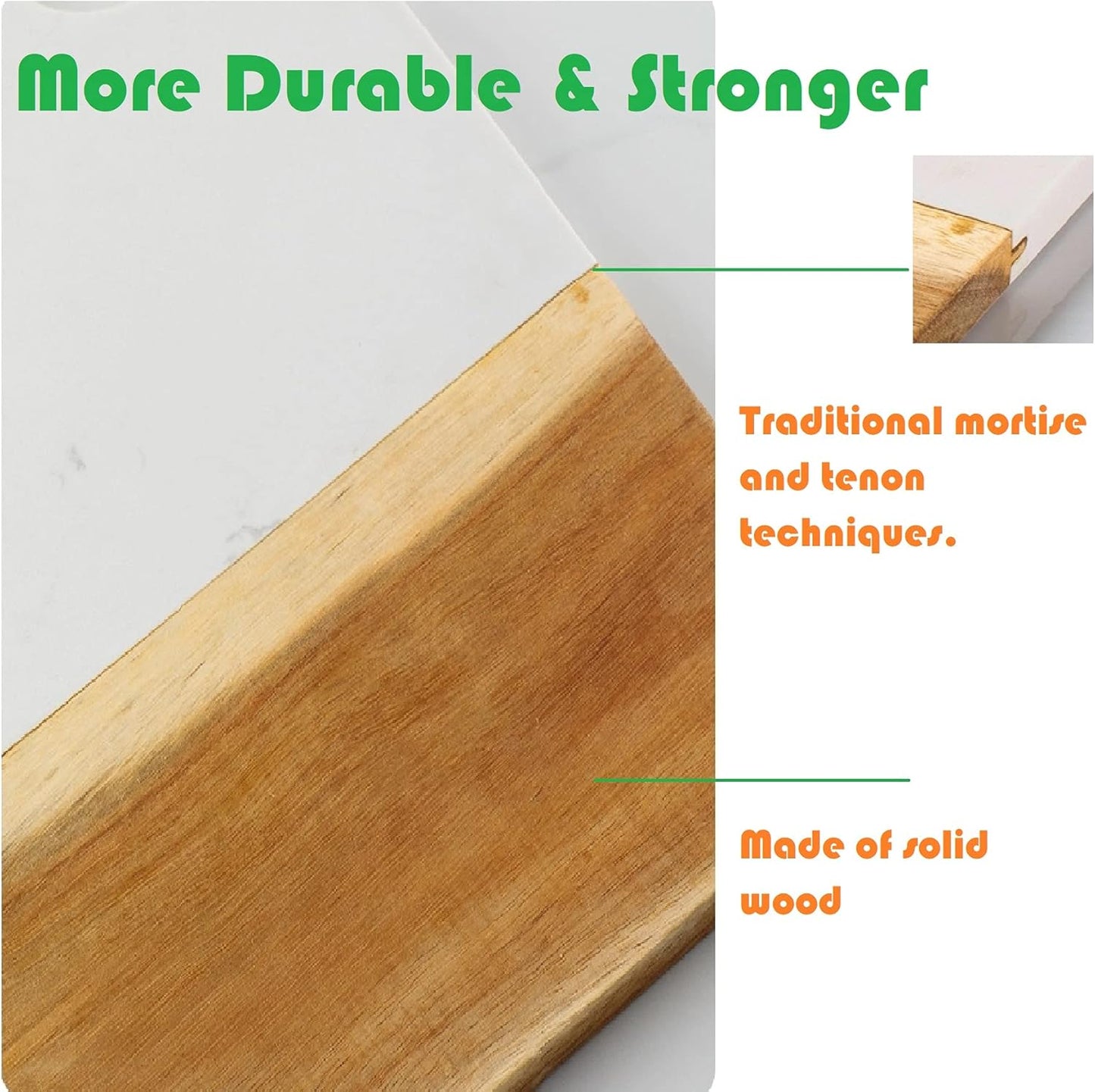Resafy Acacia Wood Cutting Board,Butcher Block Chopping Board Charcuterie Cheese Carving Serving,Suitable for Kitchen,Restaurants,Dining Room and Baking（White）
