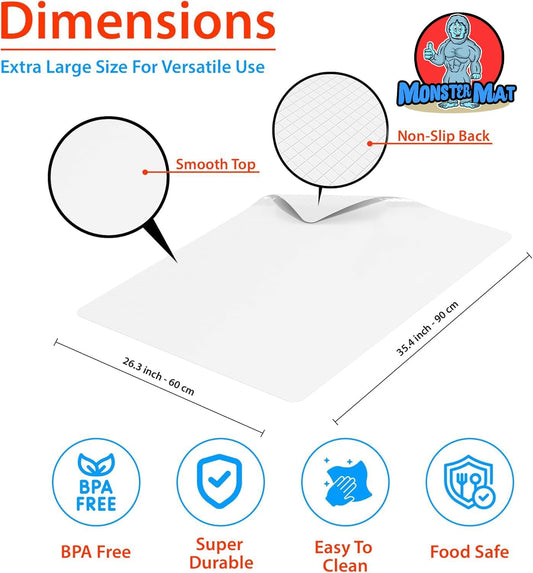 Extra Large Flexible Kitchen Mat – 23.4" x 35.6" x 0.08" – Ultra Thin Chopping Board, durable, Non-Slip, and Versatile Kitchen Extra Large Cutting Board and Craft Cutting Mat (1)