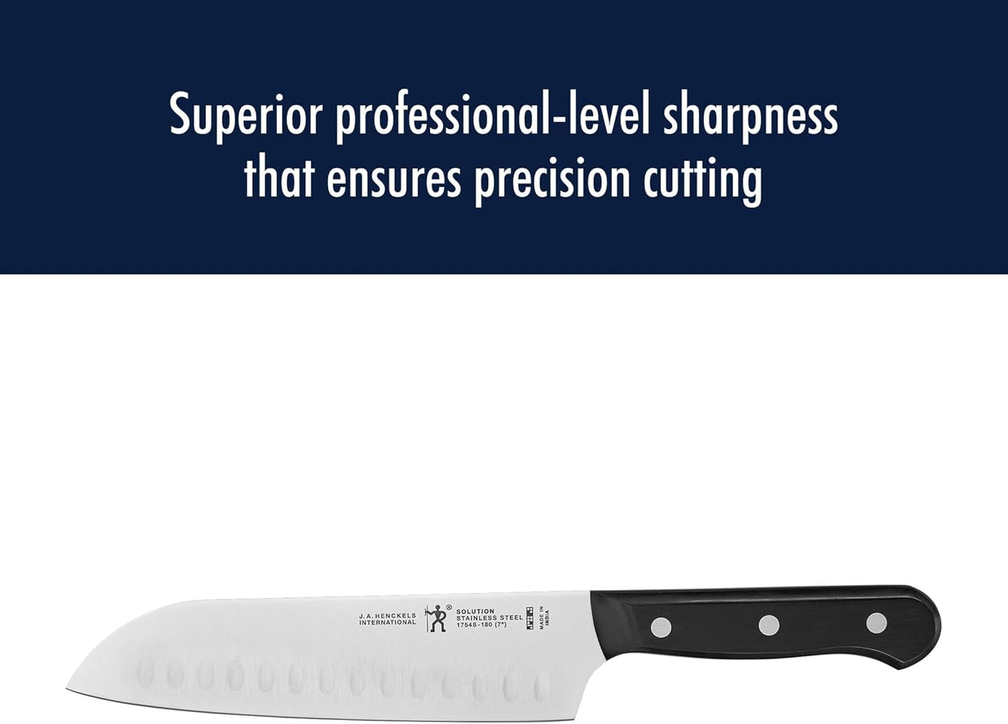 Solution Razor-Sharp Hollow Edge Santoku Knife 5-inch, German Engineered Informed by 100+ Years of Mastery