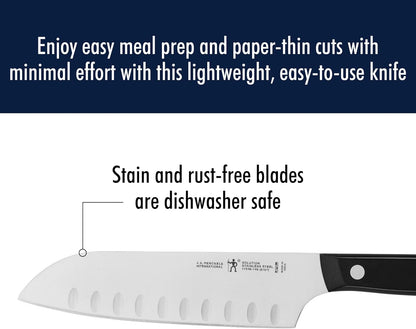 Solution Razor-Sharp Hollow Edge Santoku Knife 5-inch, German Engineered Informed by 100+ Years of Mastery