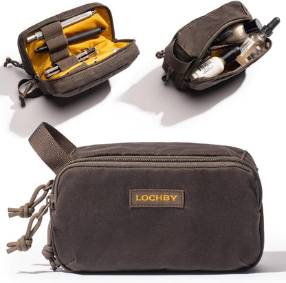 ® Venture Pouch | Multipurpose Tactical Tool Bag | Water Resistant Waxed Canvas | Dual-Sided Zipper Pouch | for Motorcycle, Bike, EDC, Pen, Pencil, Art, Tech & Travel