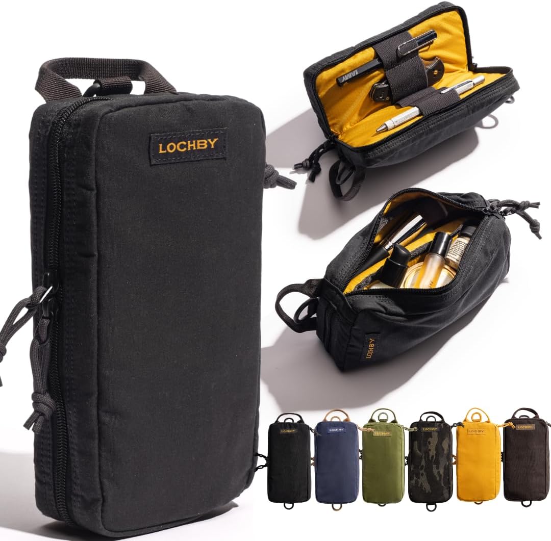 ® Venture Pouch | Multipurpose Tactical Tool Bag | Water Resistant Waxed Canvas | Dual-Sided Zipper Pouch | for Motorcycle, Bike, EDC, Pen, Pencil, Art, Tech & Travel