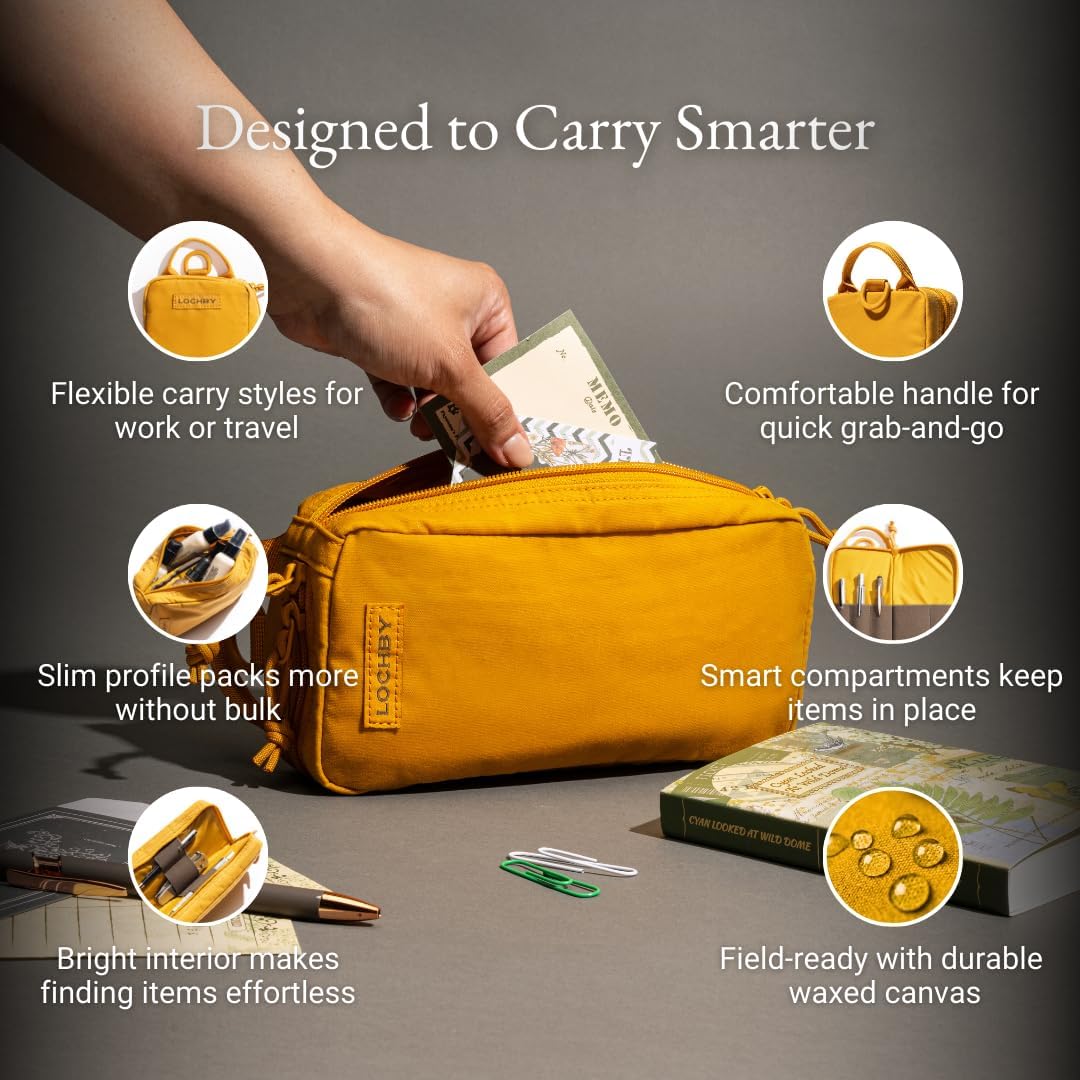 ® Venture Pouch | Multipurpose Tactical Tool Bag | Water Resistant Waxed Canvas | Dual-Sided Zipper Pouch | for Motorcycle, Bike, EDC, Pen, Pencil, Art, Tech & Travel