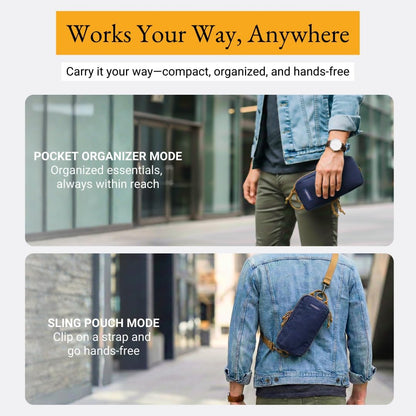 ® Venture Pouch | Multipurpose Tactical Tool Bag | Water Resistant Waxed Canvas | Dual-Sided Zipper Pouch | for Motorcycle, Bike, EDC, Pen, Pencil, Art, Tech & Travel