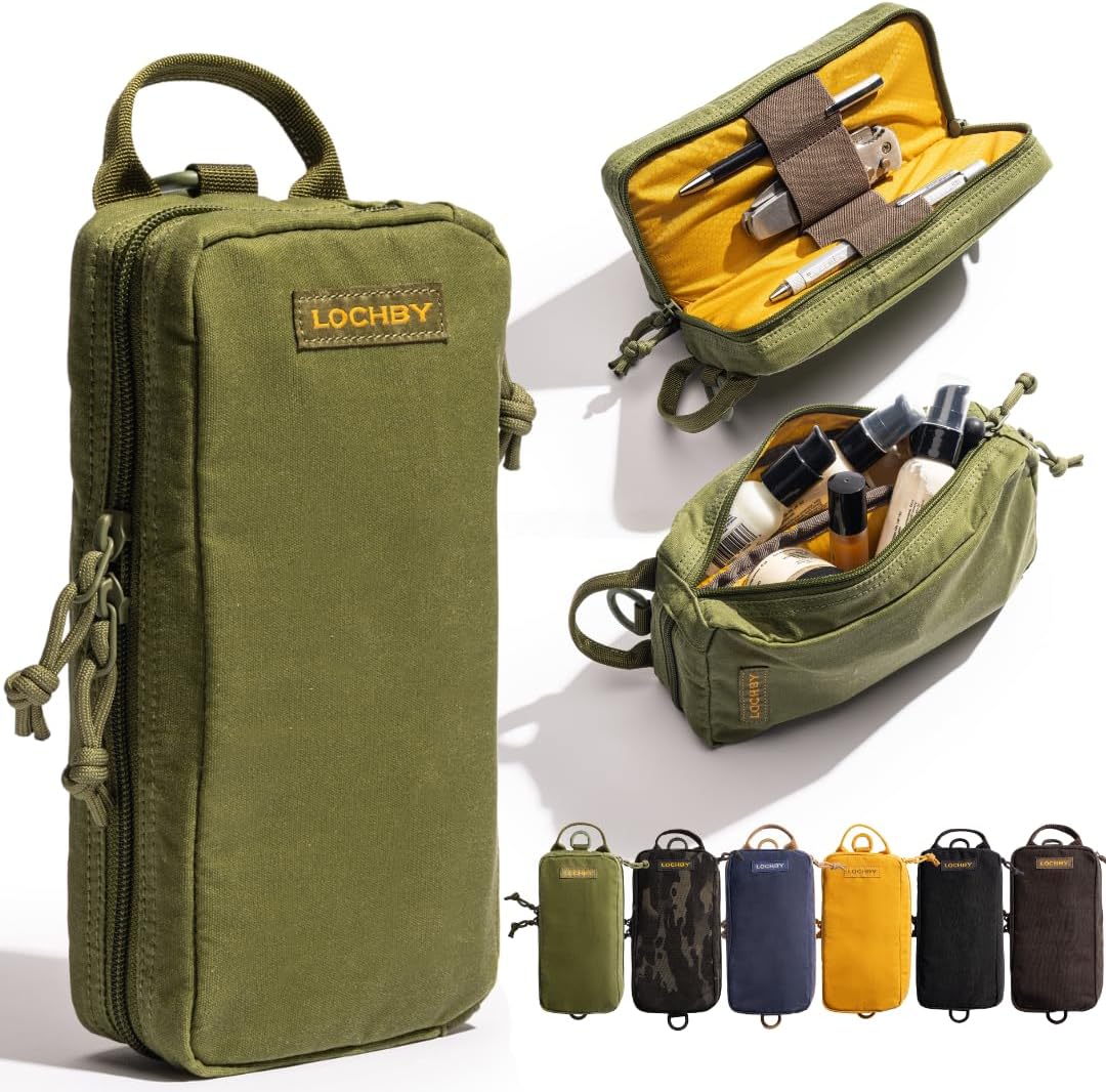 ® Venture Pouch | Multipurpose Tactical Tool Bag | Water Resistant Waxed Canvas | Dual-Sided Zipper Pouch | for Motorcycle, Bike, EDC, Pen, Pencil, Art, Tech & Travel
