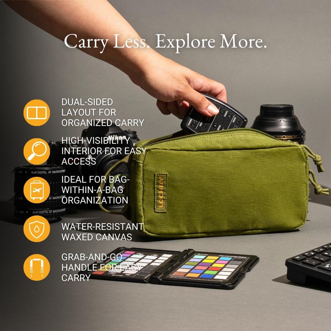 ® Venture Pouch | Multipurpose Tactical Tool Bag | Water Resistant Waxed Canvas | Dual-Sided Zipper Pouch | for Motorcycle, Bike, EDC, Pen, Pencil, Art, Tech & Travel