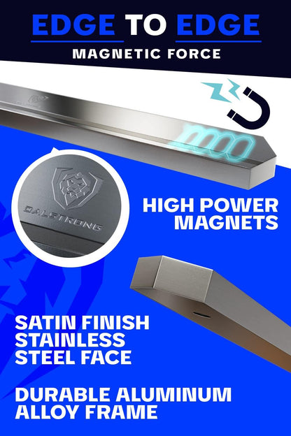 Magnetic Knife Holder Wall - Premium North American Walnut Wood - Knife Magnetic Strip - Aluminum Frame - 18" x 2.5" - Powerful Magnet Kitchen Bar - Easy Mount - Safely Display your Knives