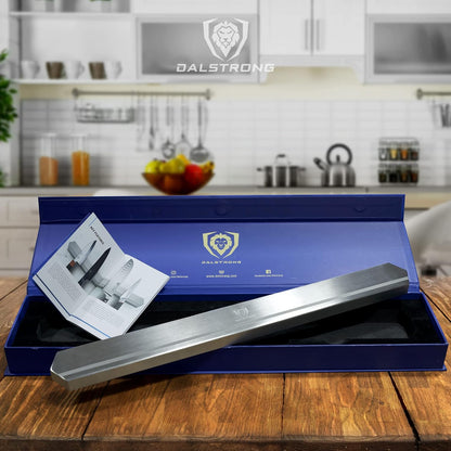 Magnetic Knife Holder Wall - Premium North American Walnut Wood - Knife Magnetic Strip - Aluminum Frame - 18" x 2.5" - Powerful Magnet Kitchen Bar - Easy Mount - Safely Display your Knives