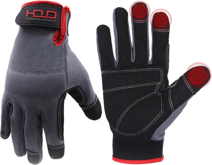 Work Gloves for Men & Women, Utility Mechanic Working Gloves Touch Screen, Flexible Gardening Gloves for Yard