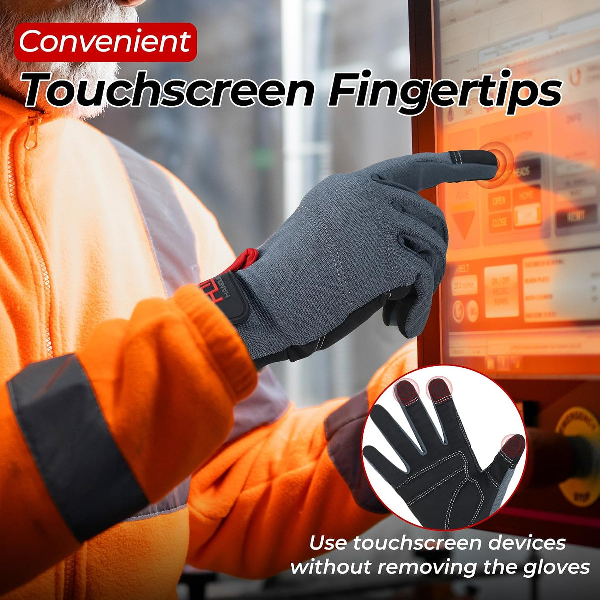 Work Gloves for Men & Women, Utility Mechanic Working Gloves Touch Screen, Flexible Gardening Gloves for Yard
