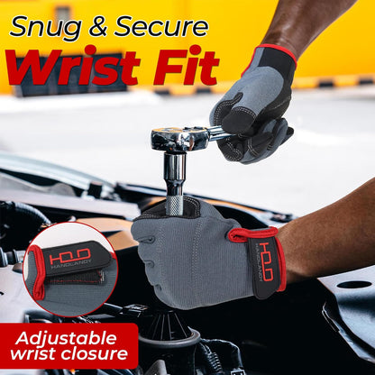 Work Gloves for Men & Women, Utility Mechanic Working Gloves Touch Screen, Flexible Gardening Gloves for Yard