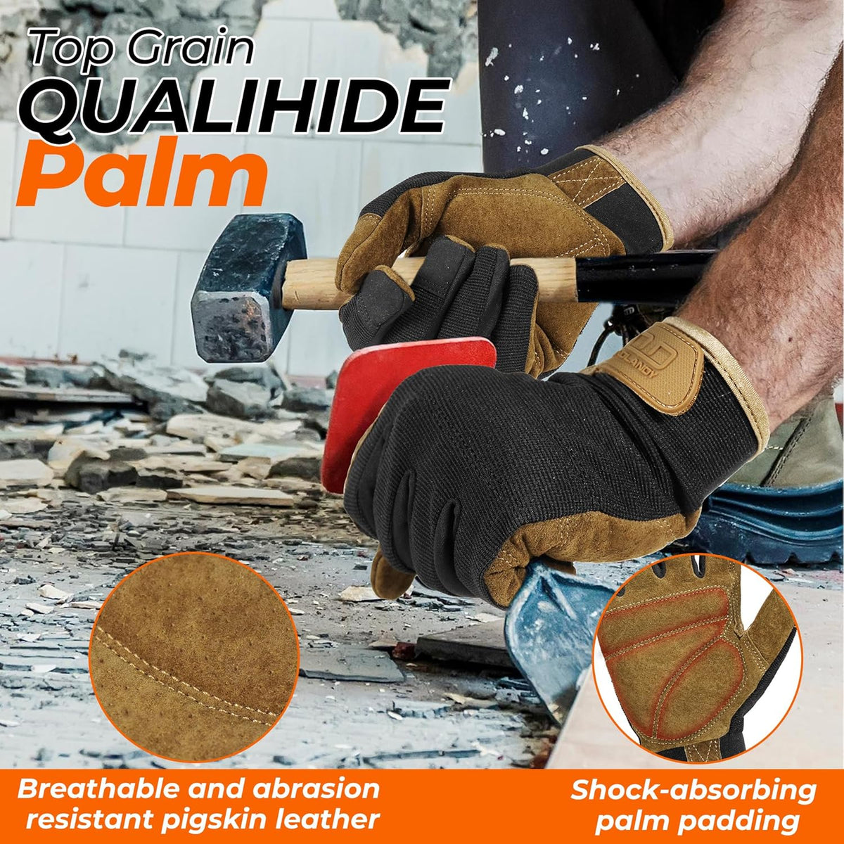 Work Gloves for Men & Women, Utility Mechanic Working Gloves Touch Screen, Flexible Gardening Gloves for Yard