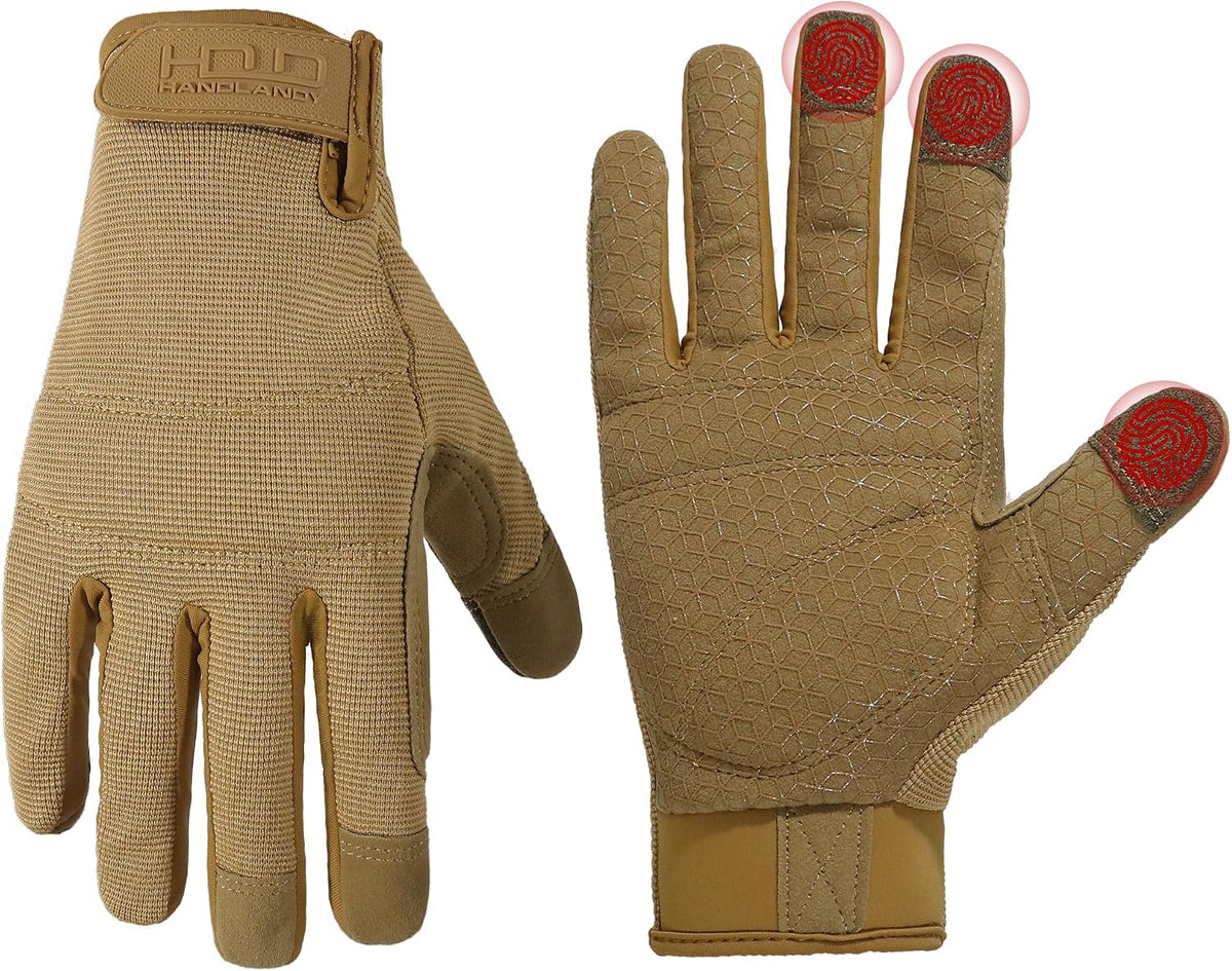 Work Gloves for Men & Women, Utility Mechanic Working Gloves Touch Screen, Flexible Gardening Gloves for Yard