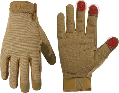 Work Gloves for Men & Women, Utility Mechanic Working Gloves Touch Screen, Flexible Gardening Gloves for Yard