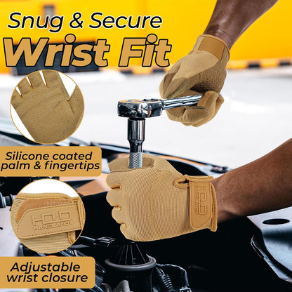 Work Gloves for Men & Women, Utility Mechanic Working Gloves Touch Screen, Flexible Gardening Gloves for Yard