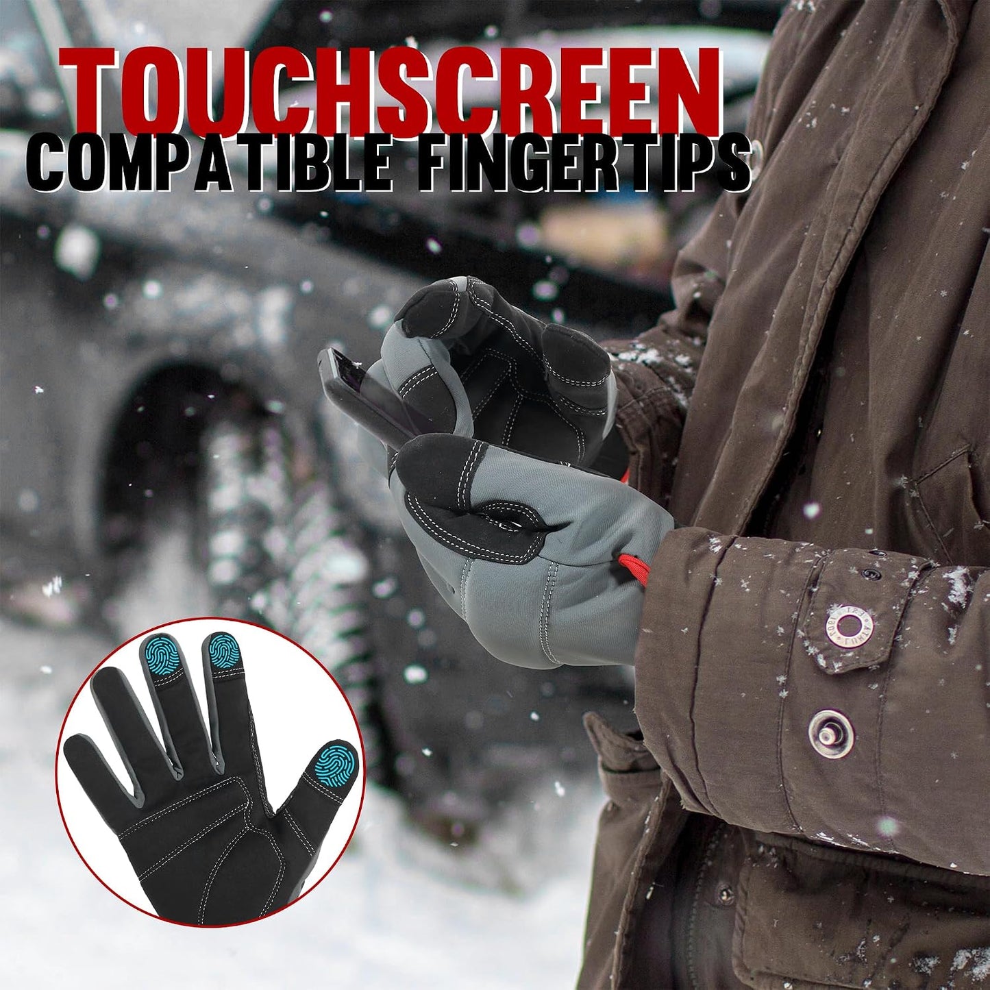 Work Gloves for Men & Women, Utility Mechanic Working Gloves Touch Screen, Flexible Gardening Gloves for Yard