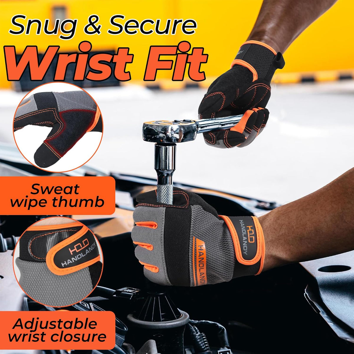 Work Gloves for Men & Women, Utility Mechanic Working Gloves Touch Screen, Flexible Gardening Gloves for Yard