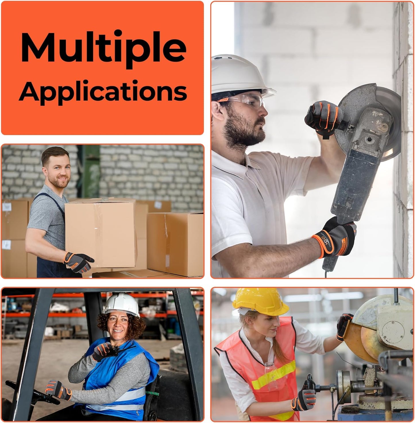 Work Gloves for Men & Women, Utility Mechanic Working Gloves Touch Screen, Flexible Gardening Gloves for Yard