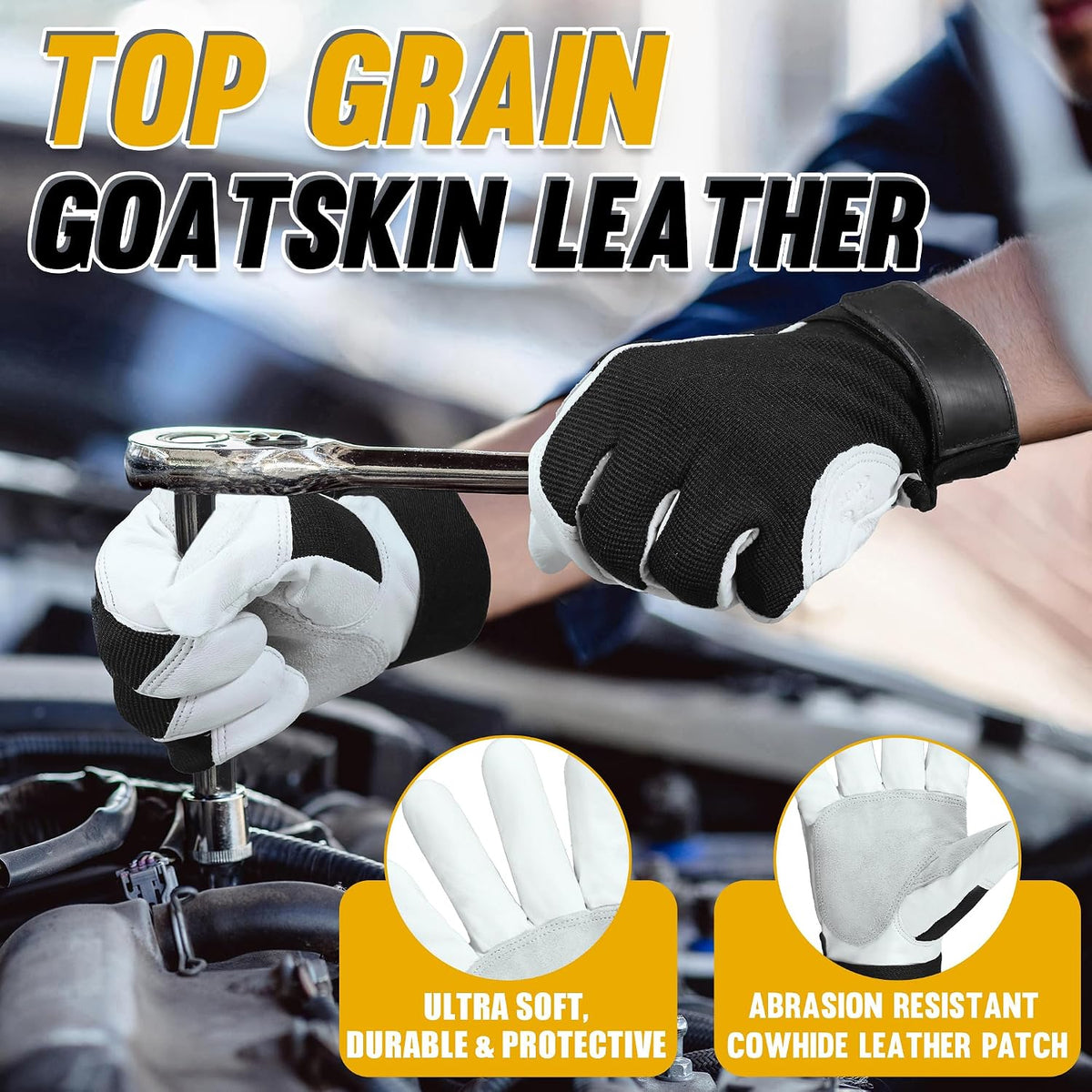 Work Gloves for Men & Women, Utility Mechanic Working Gloves Touch Screen, Flexible Gardening Gloves for Yard
