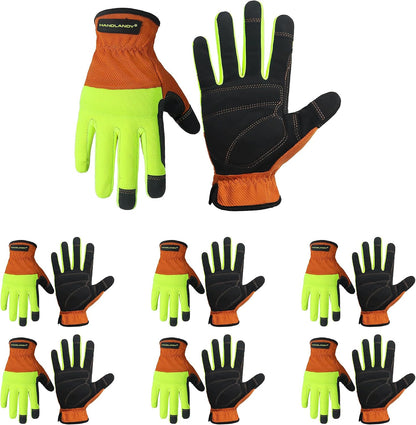 Work Gloves for Men & Women, Utility Mechanic Working Gloves Touch Screen, Flexible Gardening Gloves for Yard