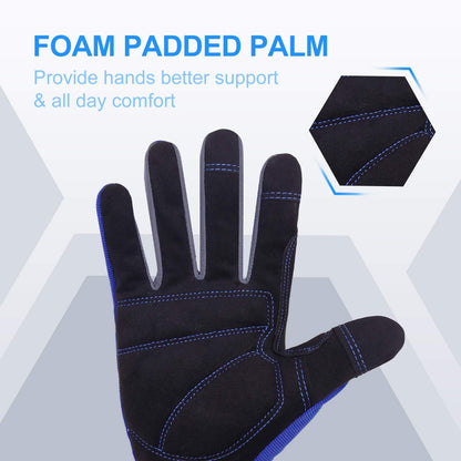 Work Gloves for Men & Women, Utility Mechanic Working Gloves Touch Screen, Flexible Gardening Gloves for Yard