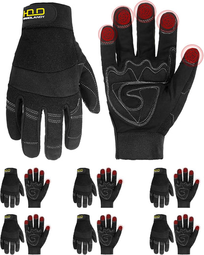Work Gloves for Men & Women, Utility Mechanic Working Gloves Touch Screen, Flexible Gardening Gloves for Yard