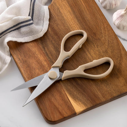 Kitchen Scissors- Stainless Steel Kitchen Shears, Cooking Scissors for Cutting Meat, Chicken, Herbs and Produce with Blade Cover and Soft Grip Handles (Blue)