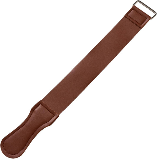 Leather Strop for Knife Sharpening, Straight Razor Sharpener, 18.5x1.97 In | Hanging Leather Strap with Handle and Swivel Loop, Works with Diamond Pastes for Knife and Chisel Edge Polishing