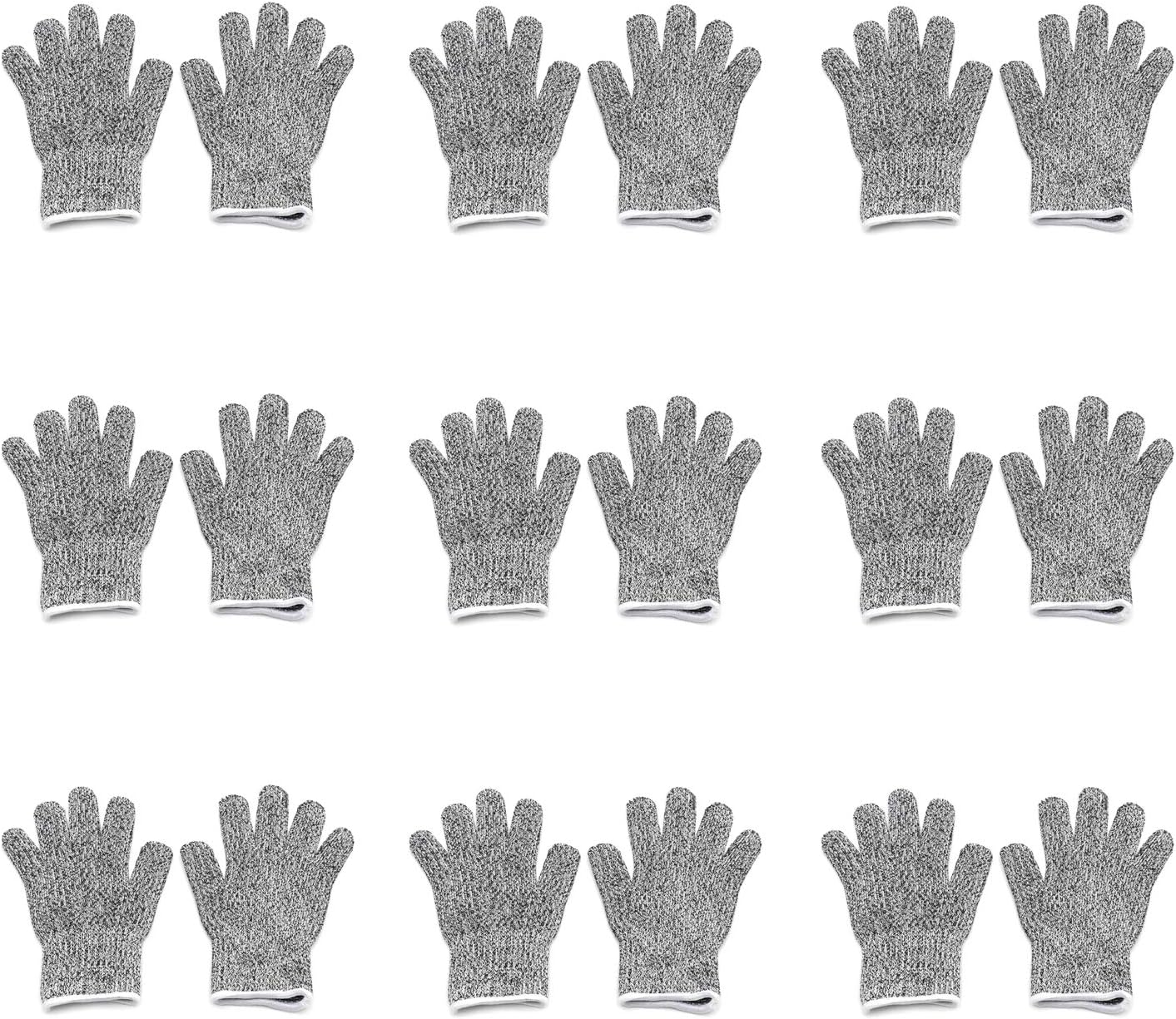 M Size 5Pair (10 Gloves) Cut-ResistantWorking Gloves Level 5 Protection Resistant Abrasion Food Grade In/Outdoor [P/N: ET-TOOL032-M X5-GRAY ]