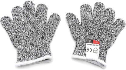 M Size 5Pair (10 Gloves) Cut-ResistantWorking Gloves Level 5 Protection Resistant Abrasion Food Grade In/Outdoor [P/N: ET-TOOL032-M X5-GRAY ]