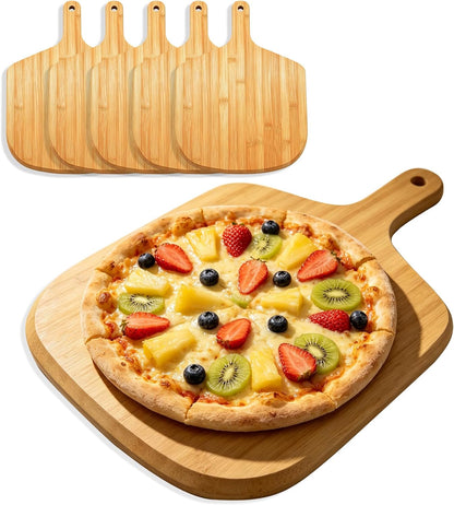 6 Pcs Acacia Wood Cutting Board with Handle, Small Wooden Charcuterie Boards, Decorative Bulk Serving Boards for Kitchen Cheese Bread (12 x 6 x 0.6 Inch)