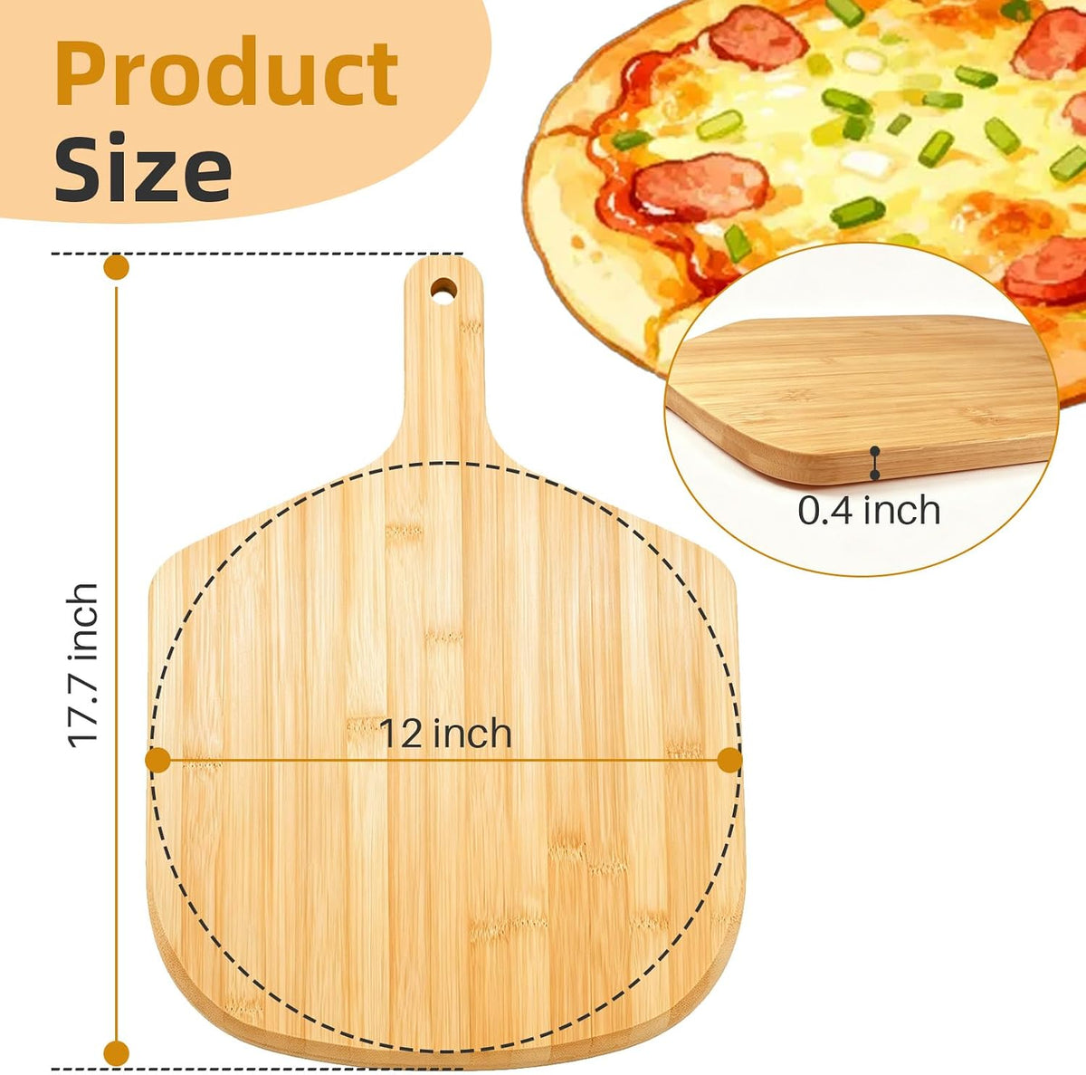 6 Pcs Acacia Wood Cutting Board with Handle, Small Wooden Charcuterie Boards, Decorative Bulk Serving Boards for Kitchen Cheese Bread (12 x 6 x 0.6 Inch)